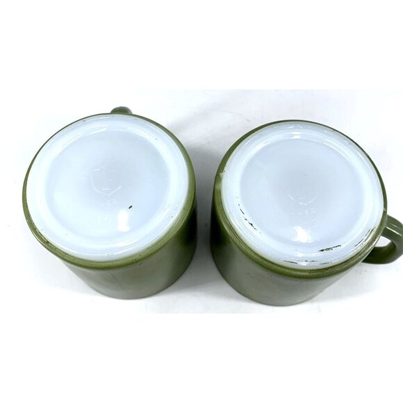 Federal Stackable Cup Mug MCM Avocade Green Coffee USA Heat Proof Lot of 2 - Picture 5 of 8